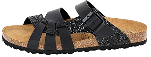 Lico Damen Bioline Gleam Pantoletten, Schwarz, 39 EU