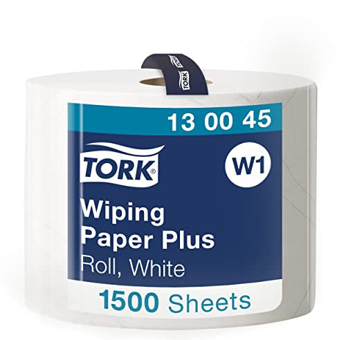 Tork 130045 Starke Mehrzweck Papierwischtücher für W1 Bodenständer- und Wandhalter-System / 2-lagige Putzrolle in Weiß / Premium Qualität / 1 x 510 m