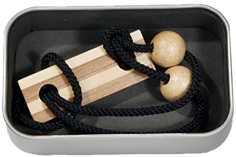 Schnur-Puzzle mit 2 Kugeln und Brettchen