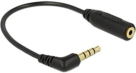 DeLOCK Audiokabel, 3,5 mm / 2,5 mm, 0,175 m, 3,5 mm / 2,5 mm, Schwarz