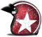 Woljay 3/4 Offener Sturzhelm, Helmet Motorrad-Helm Jet-Helm Scooter-Helm Halbhelme Motorrad Helm Flat mit Rebellen Star Graphic Rot Weiß (M)