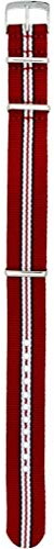 Morellato Uhrenarmband aus gewebtem Ripsband weiß rot blau 22 mm für omega tag heuer rolex tudor, mehrfarbig, Medium, Armband