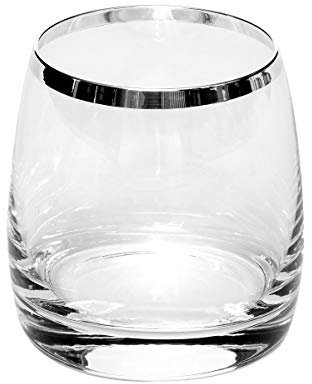 Brillibrum Design Edle Wassergläser mit 1000er Feinsilber Rand Kristallglas mit Echtsilber Trinkglas für Wasser Saft & Kaltgetränke