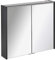 FACKELMANN zweitüriger Spiegelschrank Bad LED Beleuchtung 80 cm anthrazit matt Denver