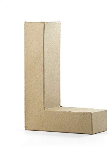Pracht Creatives Hobby 4875-100L1 Papp Art Buchstabe L, Pappbuchstabe ca. 10 x 3 cm groß, ideal zum Bemalen, Bekleben und Verzieren, für Serviettentechnik geeignet, als dekorativer Schriftzug
