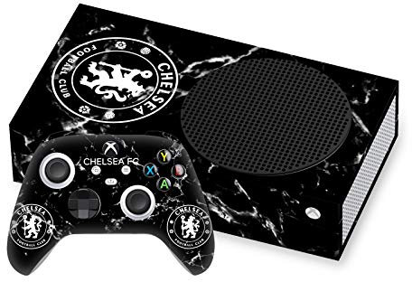 Head Case Designs Licenza Ufficiale Chelsea Football Club Nero Marmo Mixed Logo Vinile Sticker Gaming Pelle Adesivo Compatibile con Xbox Series S Console And Controller Bundle