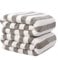 VIVOTE Mikrofaser Badetuch 70cmx140cm Grau Gestreiftes Badehandtuch Schnelltrocknend Fusselfrei Weich Super Saugfähige Duschtuch Microfaser Reisehandtuch Saunatücher 2Pack Hellgrau