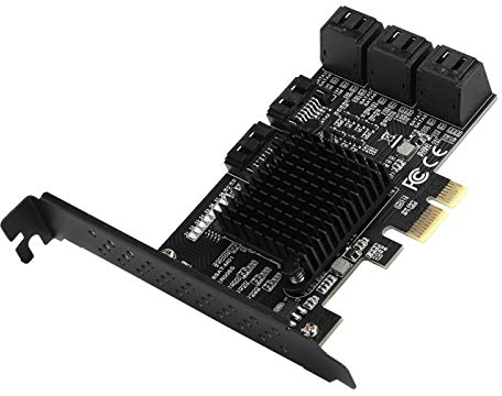 PUSOKEI PCI-E zu SATA 3.0-Karte, 8-Port SATA3.0-Schnittstellenerweiterungskarte, Unterstützung von 6,0 Gbit/s / 3,0 Gbit/s / 1,5 Gbit/s, PCI-E zu SATA3.0-Karte