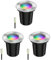 ledscom.de 3 Stück Bodeneinbauleuchte BOLI für außen, IP67, edelstahl, gefrostet, rund, 108mm Ø inkl. LED RGB Lampe, smart 473lm