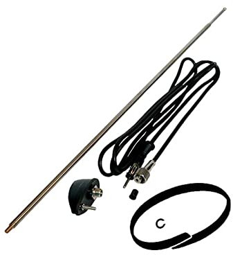 Antenne radio universelle à montage unique chromée type 2