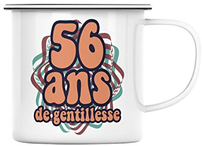 Fabulous Mug en Métal Emaillé Personnalisable Texte + Age Années Style Psychédélique 70's Cadeau Anniversaire 1970