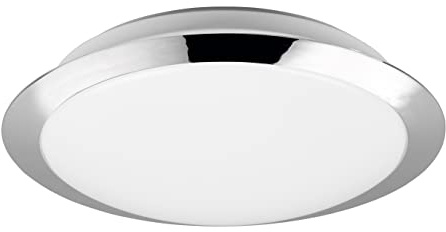 Trio Leuchten LED Bad Deckenleuchte Umberto 680310106, Kunststoff chromfarbig, inklusiv 12 Watt LED