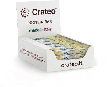 VIS PROTEIN – BOX BIANCO (12x50g) – Cioccolato Bianco in 2 GUSTI (6x gusto) - Barretta Proteica 36% di PROTEINE in finissimo cioccolato bianco, pistacchio. 100% NATURALE - MADE IN ITALY
