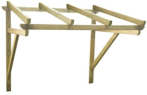 Gecheer Pérgola de Puerta Toldos Carpa Exterior Jardín para Puerta Ventana Pérgola de Jardín Patio Exterior de Madera Maciza de Pino 200x100x160 cm