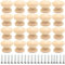 BAOII 20 Pezzi Manopole In Legno Naturale, 35 x 25 Mm Pomoli Legno Grezzo, Pomello Legno, Pomelli In Legno, Pomelli Cucina Legno, Con Viti, Per Mobili, Armadi, Cassettiere, Armadi