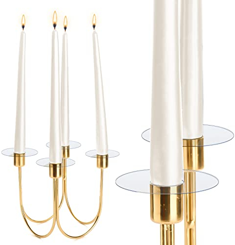 Vesici 100 Pieces Candle Drip Protector Bobeches Clear Candle Rings for Candlestick Holders Round Plastic Wax Catchers for Wax Protectors Church Service Wedding Party Home