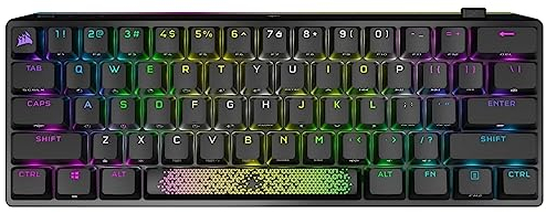 Corsair K70 Pro Mini Wireless RGB 60% mechanische Gaming-Tastatur (schnellste Sub-1ms Wireless, austauschbare Cherry MX Red Keyswitches, Aluminiumrahmen, PBT Double-Shot Tastenkappen), QWERTY,