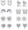 EXGOX 8Paare Hypoallergen Ohrstecker Silber925 Damen Mädchen Tiny Ohrstecker Silber AAAAA Zirkonia SterlingSilber Ohrringe Set Schmetterling Silber Ohrringe Mädchen