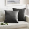 Oxford Homeware Samt Kissenbezüge 45x45 cm 2er Set Quadratisch Wurf Kissenbezüge Dekorative Schlafzimmer Kissenbezug für Sofa Wohnzimmer Auto mit unsichtbarem Reißverschluss (Anthrazit, 18x18 Zoll)