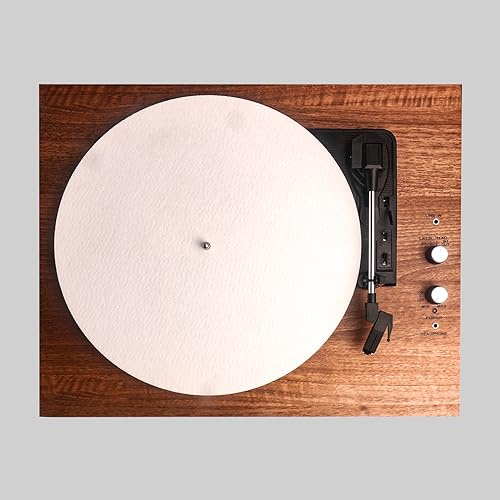 Turntable Slipmat White Wool Mat, 12 Inch Turntable Mat Anti-Static for LP Vinyl Record，Record Player Accessories Professional Tuning Equipment Improve Sound (White)