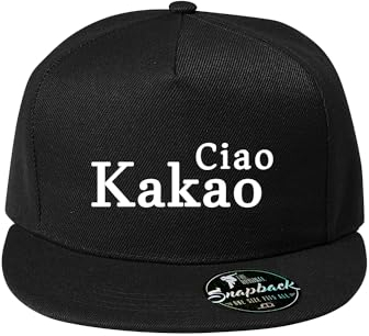 DELUNO Ciao Kakao Baumwolle Baseball Cap Basecap Unisex Kappen Sport Reisen Style Kappe Mütze Schwarz (Cap-504-Schwarz)