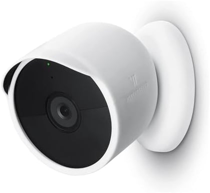 Silikonhülle kompatibel mit Google Nest Cam Battery Home Security Camera System, Google Nest Cam Cover, wasserdichtes Schutzgehäuse aus weichem,langlebigem Silikon für Google Nest Cam, weiß