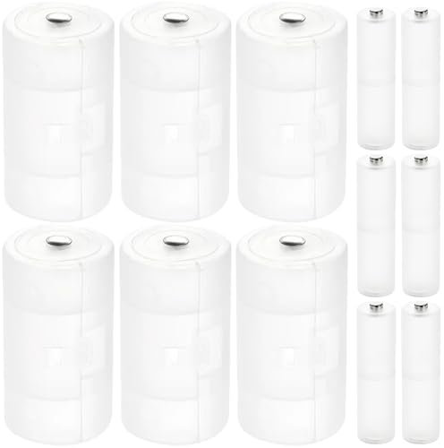 DKARDU AA to D Battery Converter Case & AAA to AA Battery Adapter, AA to D Size Battery Adapter Holder Storage Box for Flashlight (6 Pack)