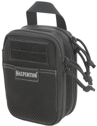 Maxpedition Double-Decker Mini Pocket Organizer (4” x 2.5” x 6”) EDC Pouch, Tactical Tool Pouch for Organization, MOLLE Accessories for Everyday Carry (Black) 0258B