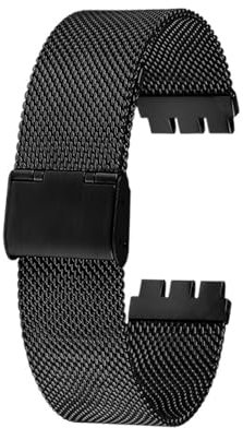 AJASMKLX Passend for Milan Metall-Uhrenarmband, passend for SWATCH YCS YAS YGS IRONY, Edelstahl-Armband 17 mm, 19 mm, 20 mm, atmungsaktives Armband for Männer und Frauen(Black,17mm)