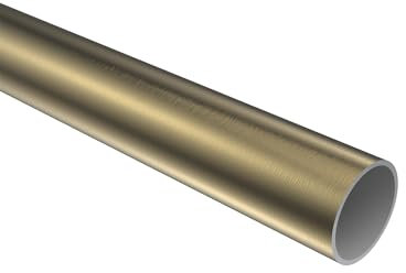 INTERDECO Rohr aus Metall in Messing Antik 20 mm Ø für Gardinenstangen, Typ 1120901 AZA, 100 cm