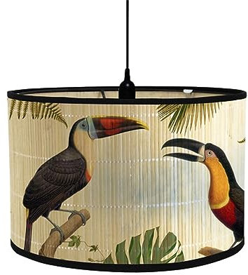 Moderne Lampenschirme für Pendelleuchten Deckenleuchten Hängelampe Trommelstil Klassisches Muster Lampenschirm für Tisch Stehleuchten für Schlafzimmer Wohnzimmer Küche Flur Lounge (Tukan)