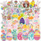 50 Stück Aufkleber Ostern, Ostereier Sticker, Cartoon Ostereier Kaninchen Tier Aufkleber, Kinder Wasserdicht Osteraufkleber, DIY Selbstklebend Basteln Deko Sticker, für Ostern Geschenk Scrapbook Deko