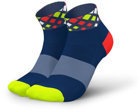 INCYLENCE Laufsocken kurz für Damen und Herren mit leichter Kompression,1 Paar (DE/NL/SE/PL, Numerisch, 35, 38, Regular, Regular, Crystals Navy Canary)