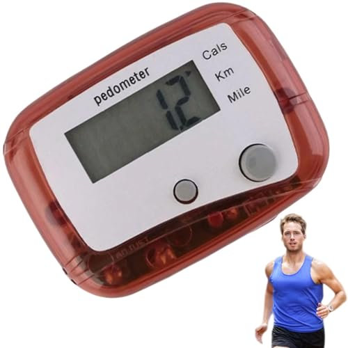 Kompakte Stufenzähler, Kalorienschrittschalter - Kleine Gehen Meilen/km Schrittzähler,Laufstufe mit Clip für Männer Frauen Kinder Erwachsene, Senioren