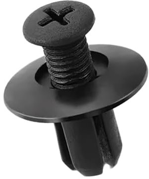 CABLEPELADO - 30x Remaches para Parachoque de Coche – Grapas de Carrocería Universales para Guardabarros, Puertas, Aletas y Paragolpes – Clips de Plástico ABS para Agujero de 6 mm – Color Negro