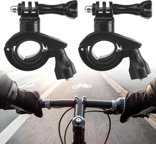 TOTSUN 2PCS Camera Motorcycle Mount, Motorcycle Bike Handlebar Mount Camera Bike Mount for Hero 4 5 6 7 8 9, Compatible with Hero 3+/DJI Osmo/AKASO/Campark/YI