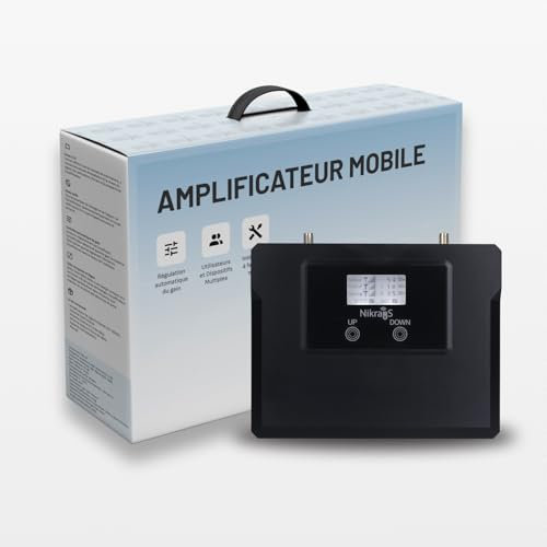 Amplificateur de Signal Mobile GSM et 4G LTE pour Voitures Nikrans LCD-GL-Drive – Répéteur GSM 4G LTE | Couverture Fiable en Déplacement | Certifié CE RoHS | Compatible avec SFR, Orange, Bouygues etc
