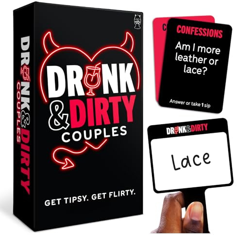 Romantic Couples Game for Adults - Card Game for Couples with 180 Exciting and Flirty Prompts, Spinner, Blindfold, Whiteboards & Pens | Fun Date Night Idea, Anniversary & Valentine’s Gift