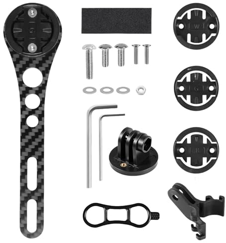 Zyiphor Supporto Integrato Computer Bici per Garmin, Wahoo, Bryton Attacco Rapido per Ciclocomputer, Compatibile con Action Camera e Luci, Estensione per Manubrio Bicicletta