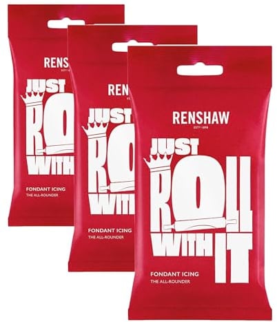 Renshaw White Ready to Roll Fondant Icing, 250 g (Pack of 3)