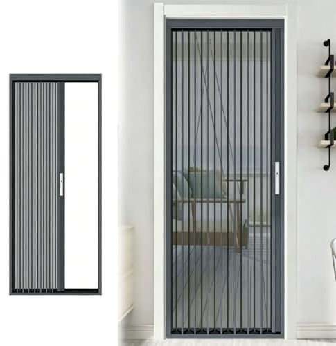 falttür Falt-Schiebetür Für Eingang Schlafzimmer Büro, Platzsparend Balkon Terrasse, Raumteiler Ohne Bohren, Ausziehbar Mit Schloss(85x200cm(33x79in))