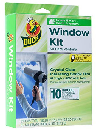 Duck Brand Indoor Schrumpffolien-Isolator-Kit für 10 Fenster, 157 x 107 cm, 286216
