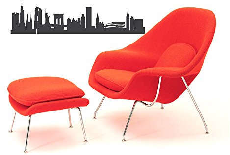 44spaces Wandtattoo New York Skyline Wandsticker Wanddekoration - Moderne Stylische Deko Vorraum Wohnzimmer Schlafzimmer - Vinyl Decal 60cm grau