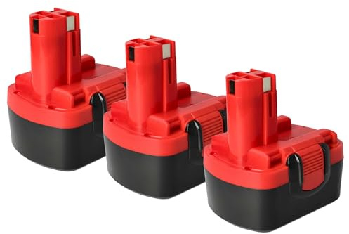 vhbw 3X Akku Ersatz für Bosch 2 607 335 275, 2 607 335 264, 2 607 335 263, 1617S0004W für Werkzeug (3000 mAh, NiMH, 14,4 V)
