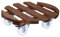 WAGNER Pflanzenroller PALETTI Big Ø 45 x 13 cm I Pflanzenroller & Blumenroller für Außenbereich + Innenbereich I Kübelroller aus Holz mit 2 Total-Feststellern I Tragkraft 250kg I Made in EU -20087101