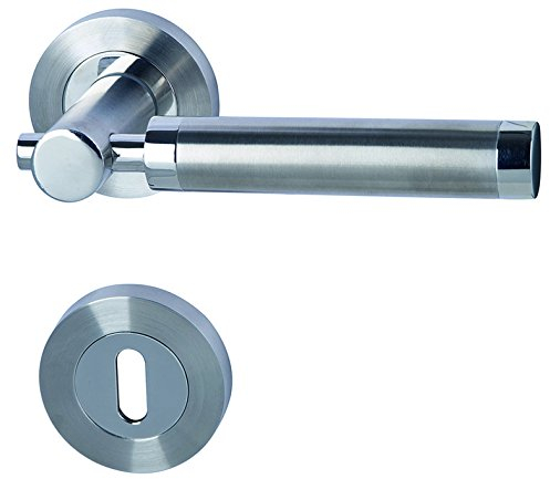 Alpertec 88028600C Solid 3-R Chrom/Edelstahlfarbig satiniert. BB für Zimmertüren Drückergarnitur Türdrücker Türbeschläge Neu
