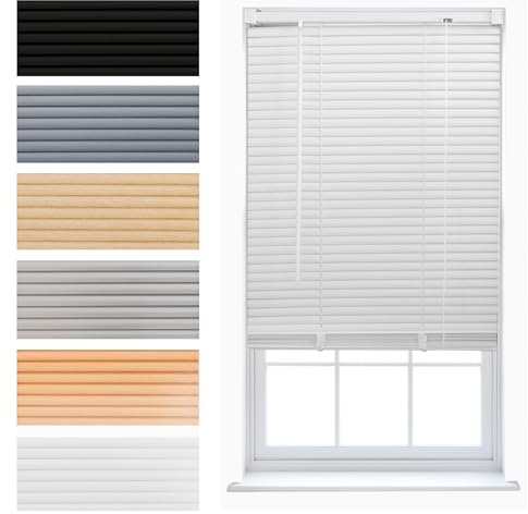 FURNISHED PVC Venetian Window Blinds Made to Measure Home Office Blind New - White 180W x 210H cm