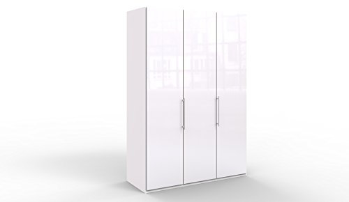 WIEMANN Loft Kleiderschrank, Schlafzimmerschrank, Gleittürenschrank, Drehtürenschrank, Glas, in weiß, B/H/T 150 x 236 x 58 cm
