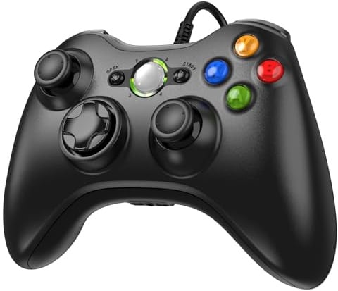 Diswoe Controller für PC Xbox 360, PC-kabelgebundener Controller mit USB | PC controller mit Verbessertes Design Ergonomischer Kabelcontroller für Xbox 360 Slim und Windows XP/Vista/7/8/8.1/10/11