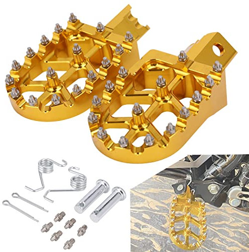 JFG RACING Cale Pied Moto,Repose-Pieds Moto Aluminium CNC pour CRF XR CR 50 70 80 100 125 CT200U Mini Bike SSR RFZ Beta Pit Bike-Or